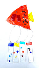 Load image into Gallery viewer, Fused Glass Orange Angel Fish Windchime
