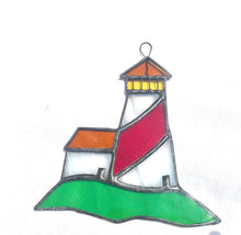Load image into Gallery viewer, Stained Glass Lighthouse Suncatcher
