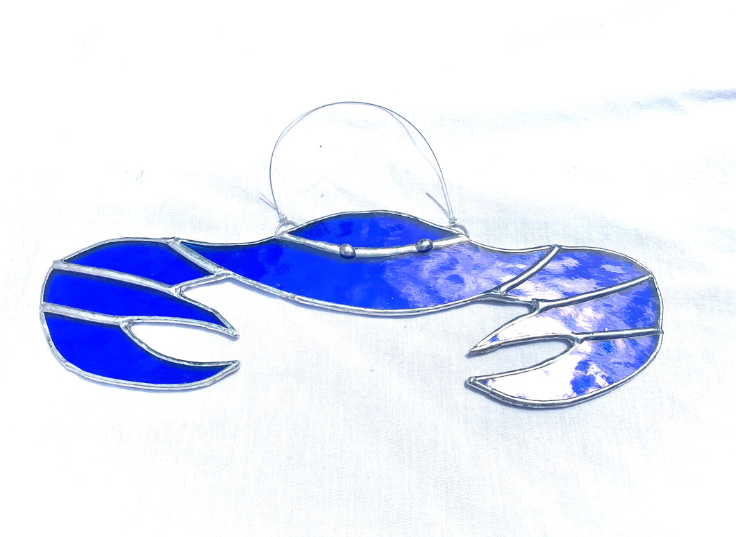 Stained Glass Blue Crab Suncatcher