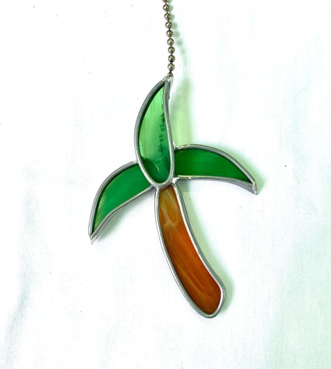 Stained Glass Palm Tree Fan Pull
