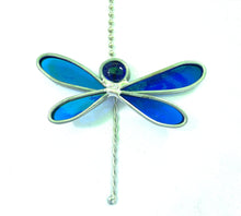 Load image into Gallery viewer, Stained Glass Dragonfly Fan Pull
