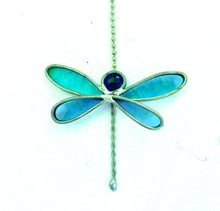 Load image into Gallery viewer, Stained Glass Dragonfly Fan Pull
