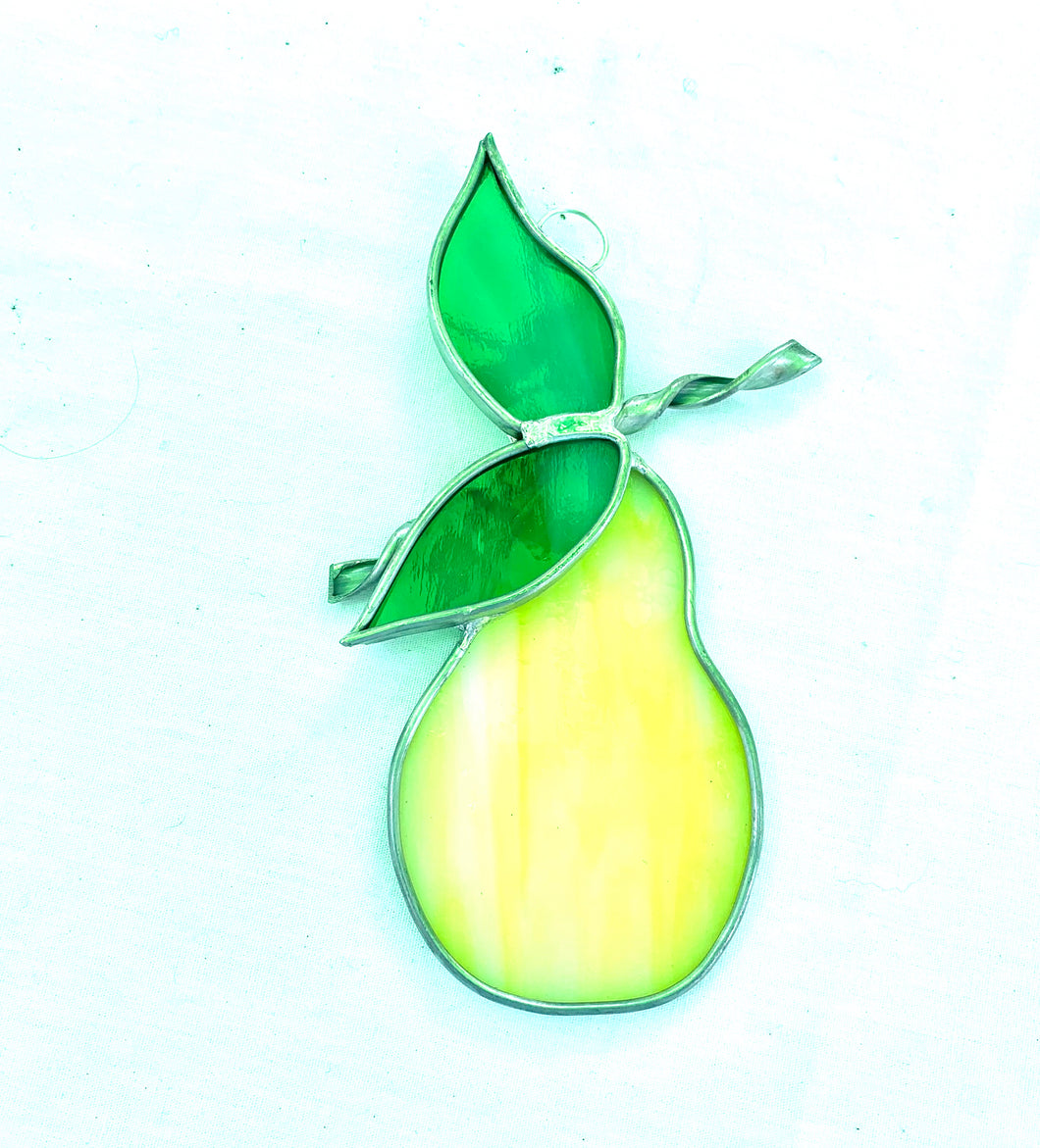 Stained Glass Pear Suncatcher