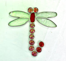 Load image into Gallery viewer, Stained Glass Dragonfly Suncatcher
