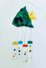 Load image into Gallery viewer, Fused Glass Angel Teal Fish Windchime
