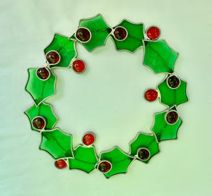 Stained Glass Christmas Wreath