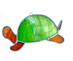 Stained Glass Large Turtle Suncatcher
