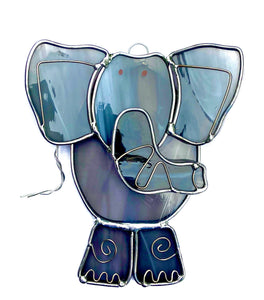 Stained Glass Elephant Suncatcher